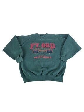 FT Ord California Gear For Sports Big Cotton Sweatshirt Green Vintage 90s Men M